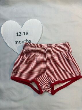 Tea Collection Red and White Striped Knit Shorts